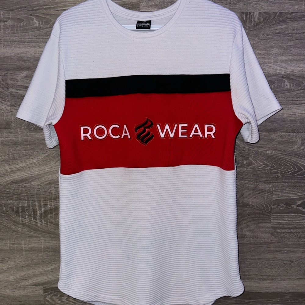 Rocawear Panel Logo T-Shirt – White/Red/Black